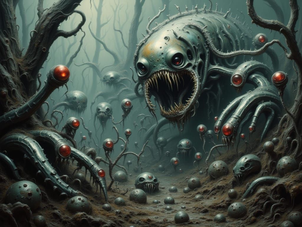 Chaotic Alien Colony in Biomechanical Dystopia