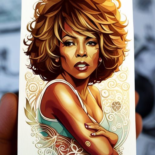 Tina Turner Shines on a Playing Card as Digital Art