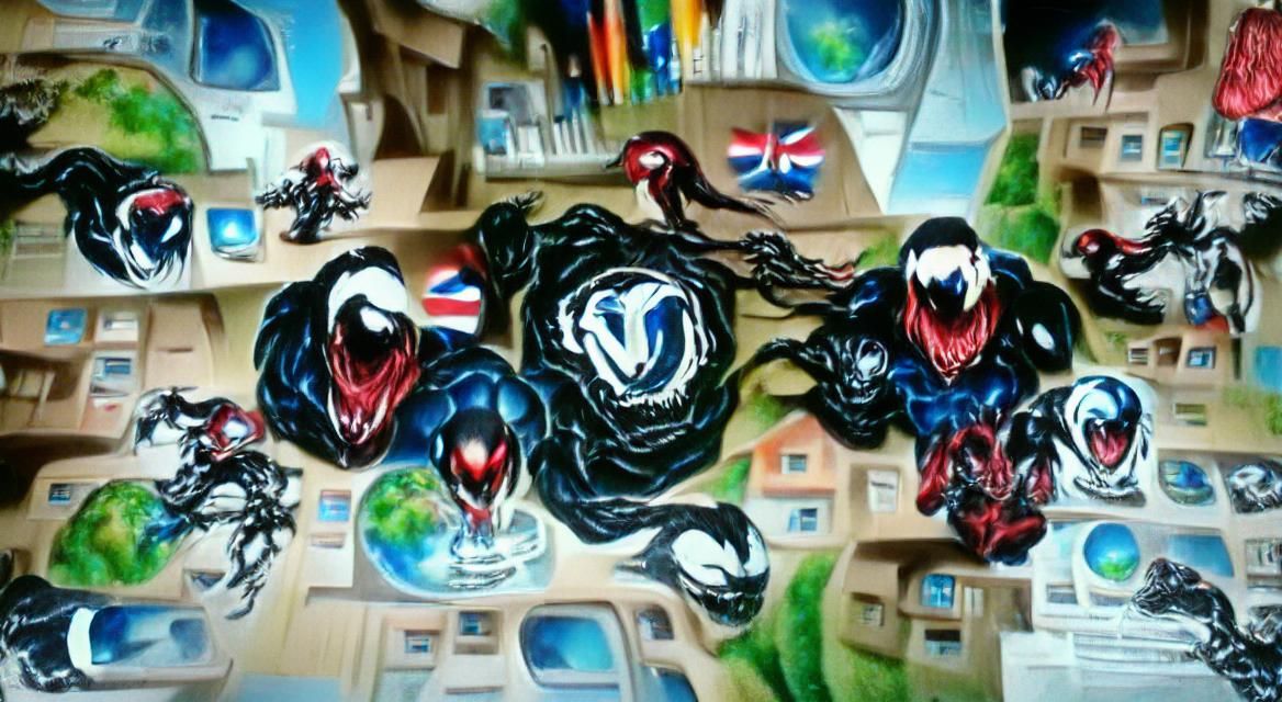 Venom Symbiote on Dark Homeworld in Digital Art