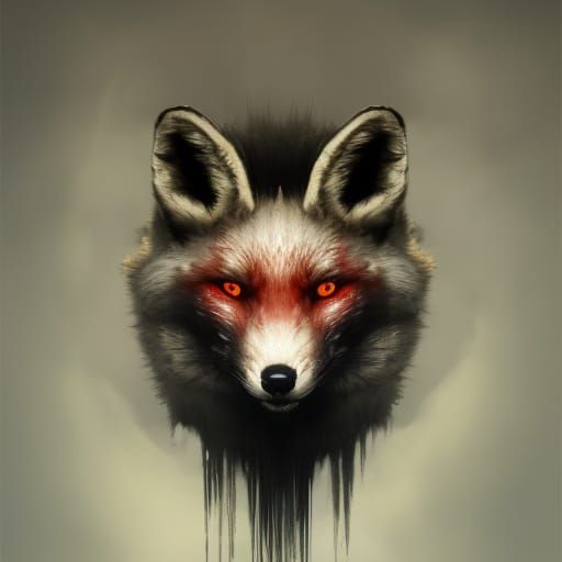 Intricate Fox Mask in Dark Fantasy Style