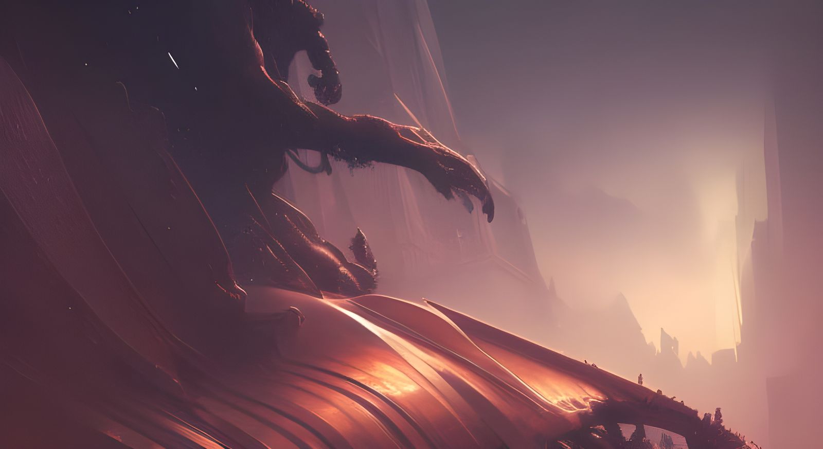 Batman in Gotham: Abstract Detailed Matte Painting