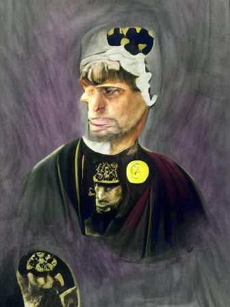 Justinian I Portrait in Graphic Novel Style