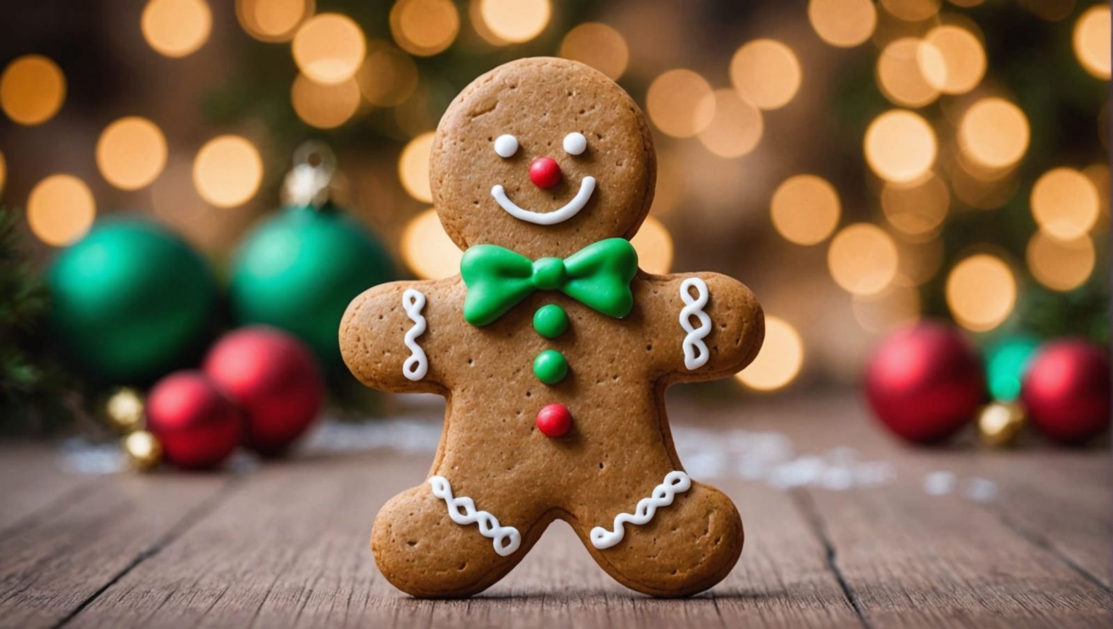 Festive Gingerbread Man Cookie Still Life