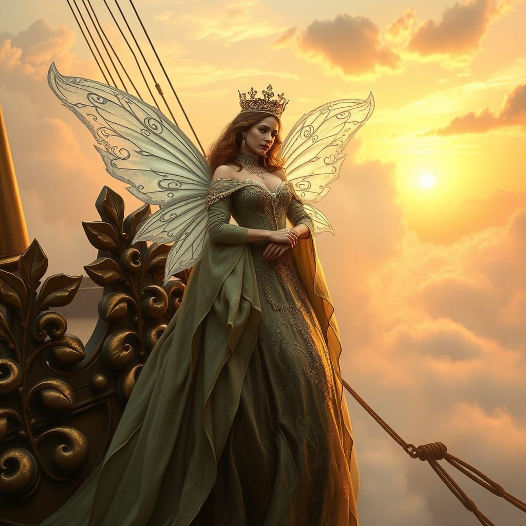 Regal Fairy Noblewoman in Pre-Raphaelite Style