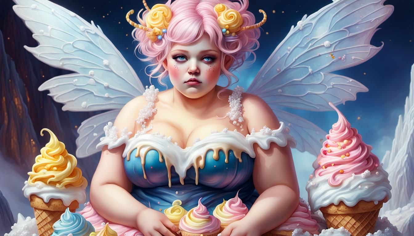 Obese Dessert Fairy on Ice Cream Mountain