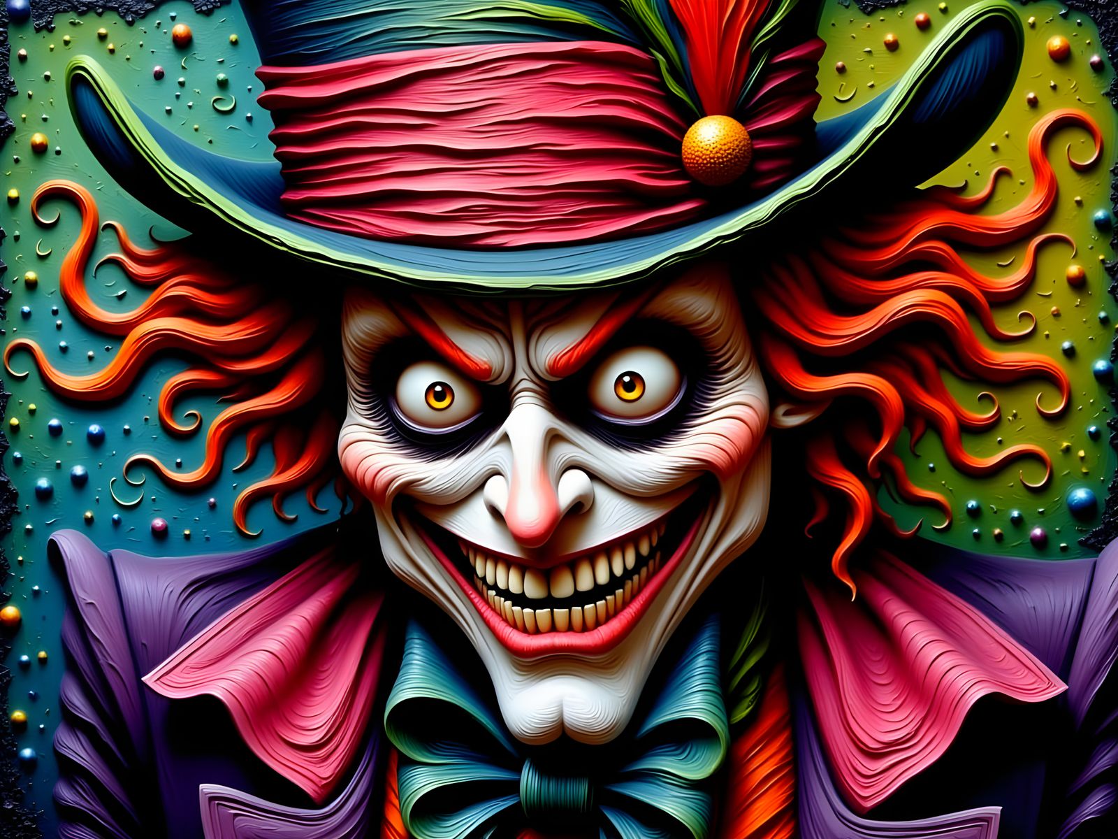 The Mad Hatter in Dark Whimsy Oil Painting