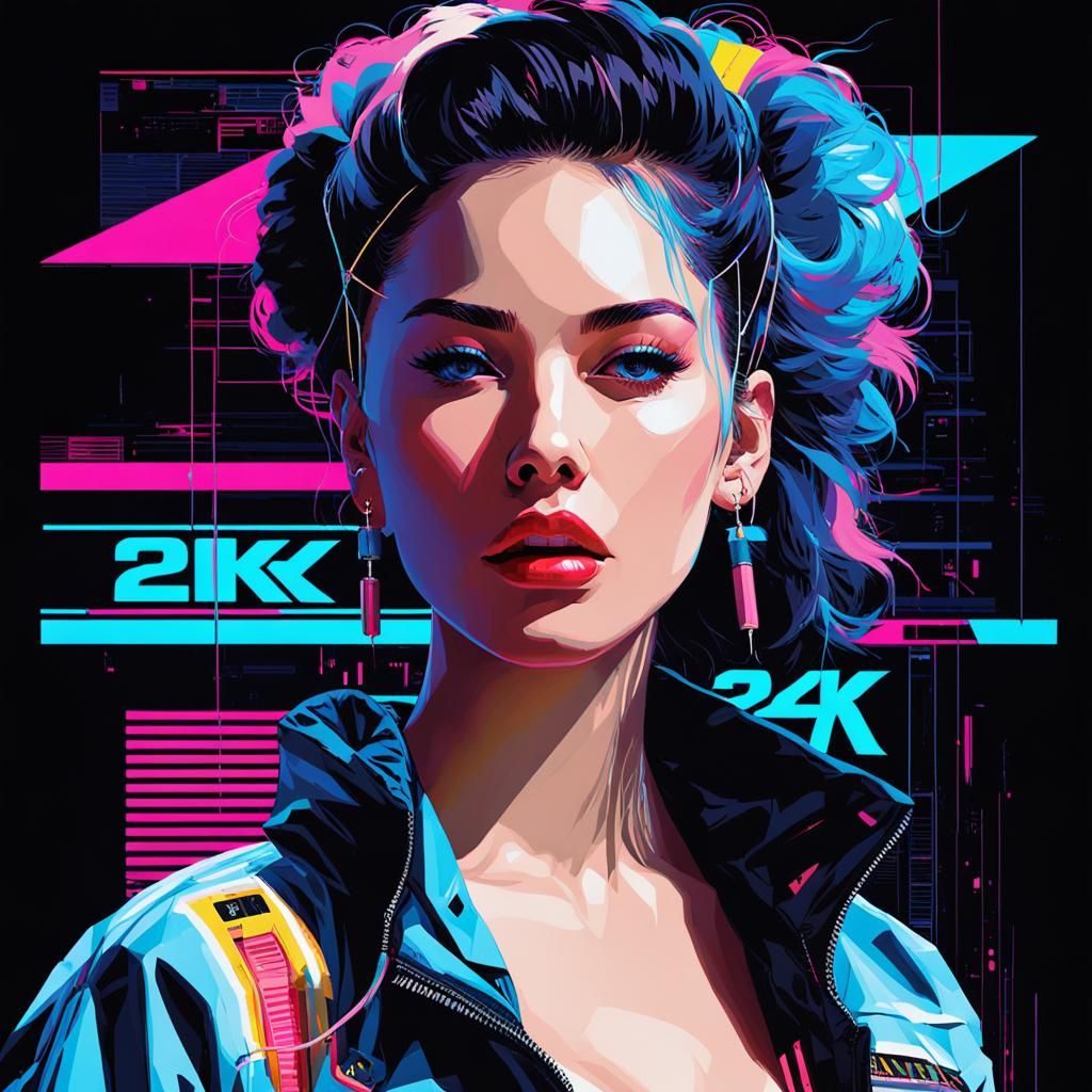 Glitch Art Portrait of a Young Woman