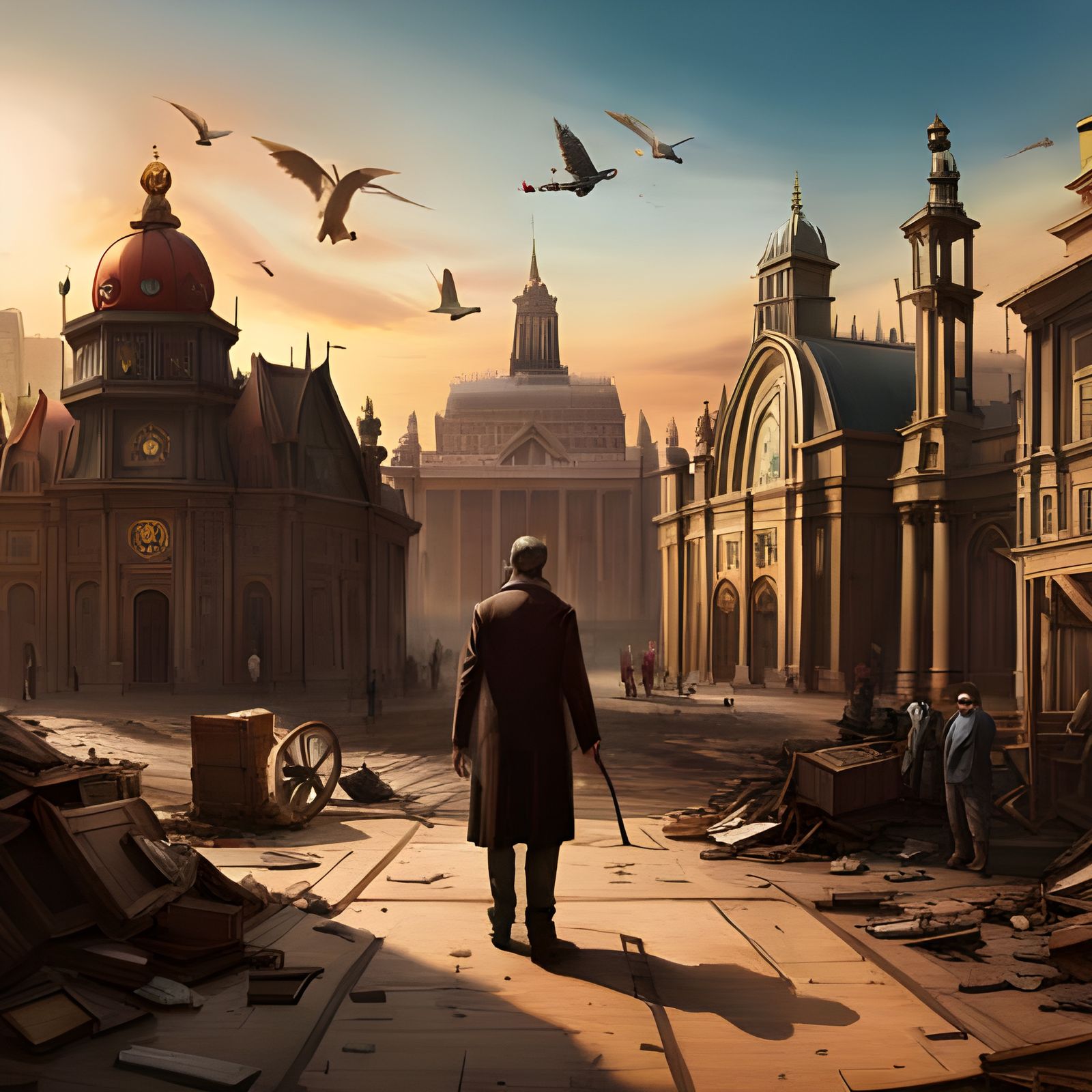 Detailed Satirical Political Panorama in Unreal Engine