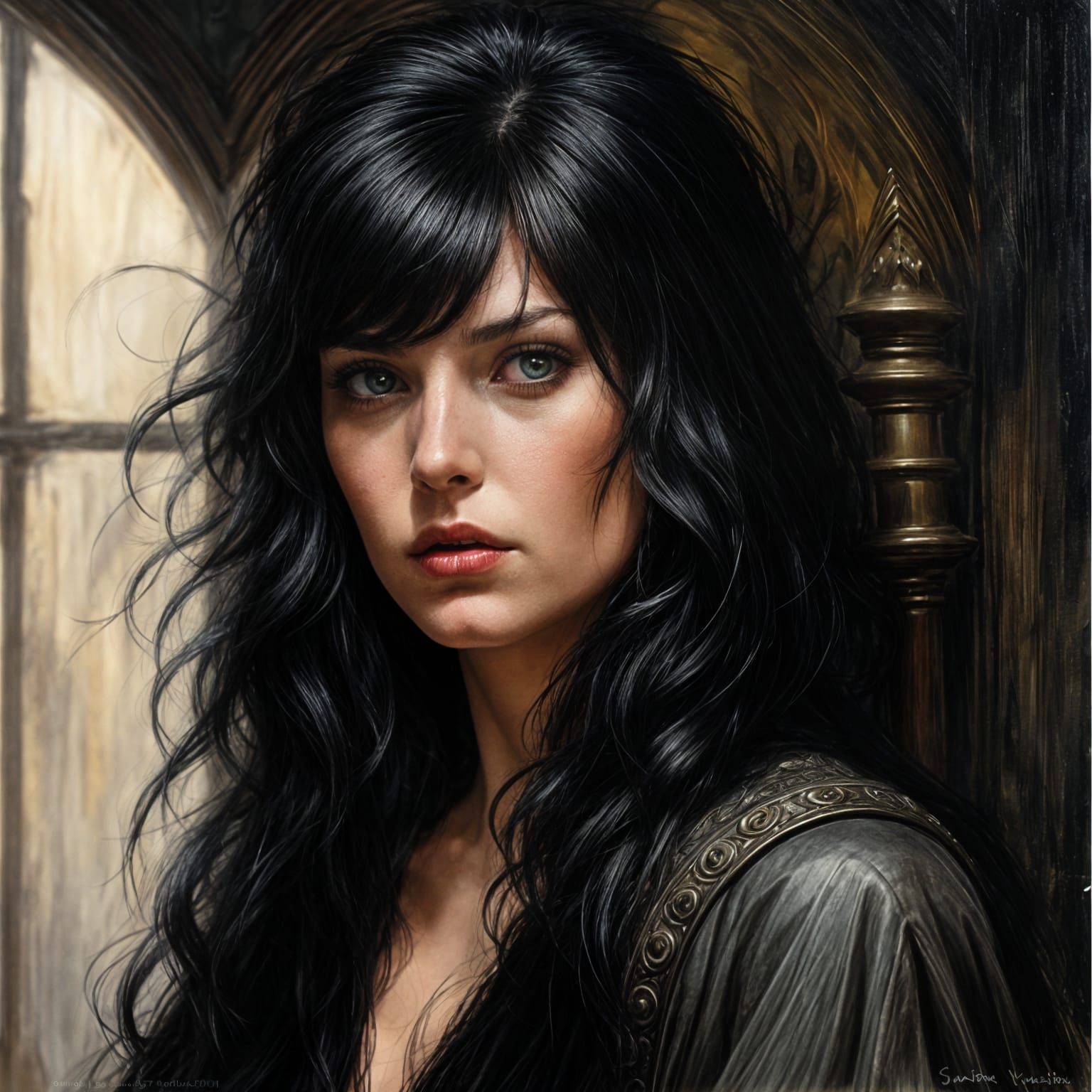 Gothic Lady in Dark Fantasy Portrait