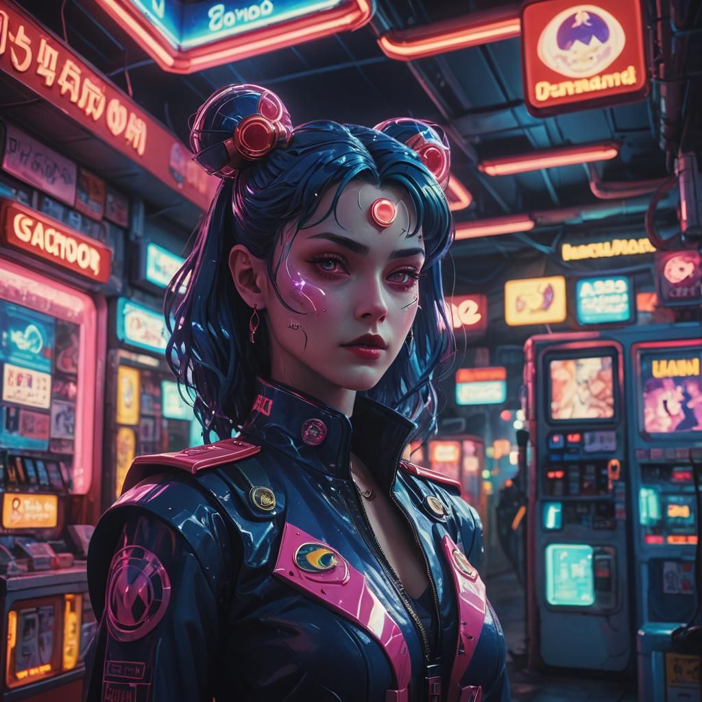 Haunted Aristocrat in Cyberpunk Alien Gas Station