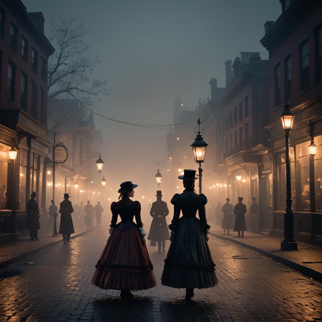 Victorian Girl Lost in Gaslit Streets