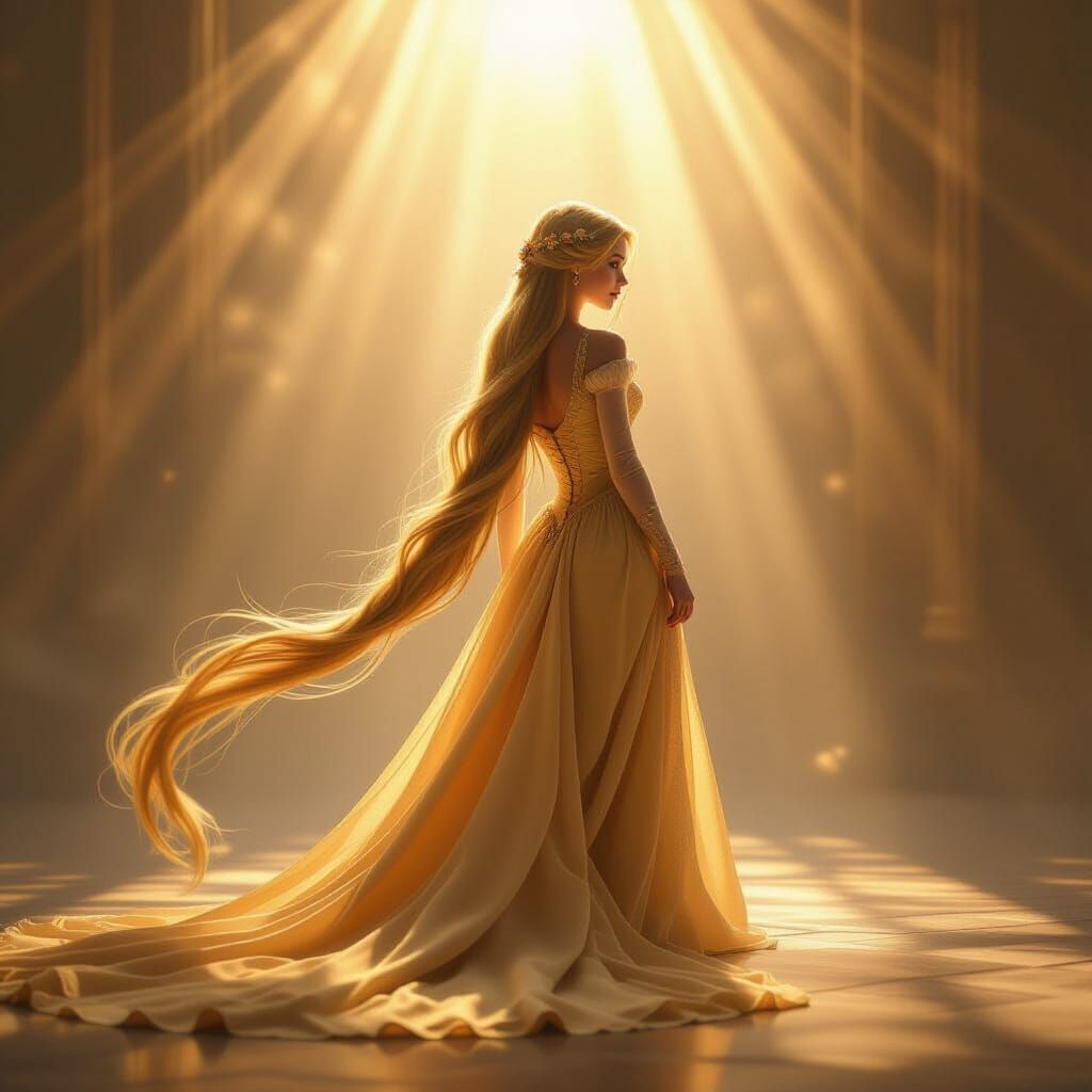Rapunzel Lets Down Golden Hair in Heavenly Sunshine