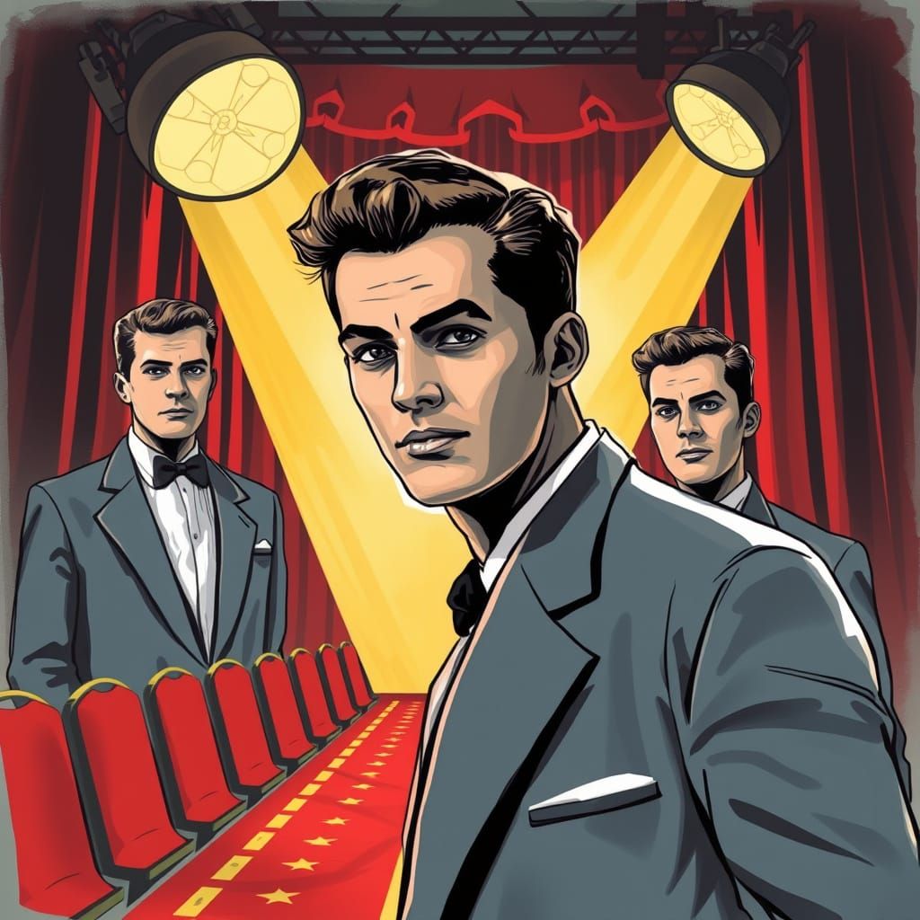 Vintage Fashion Portrait in Sketch Style