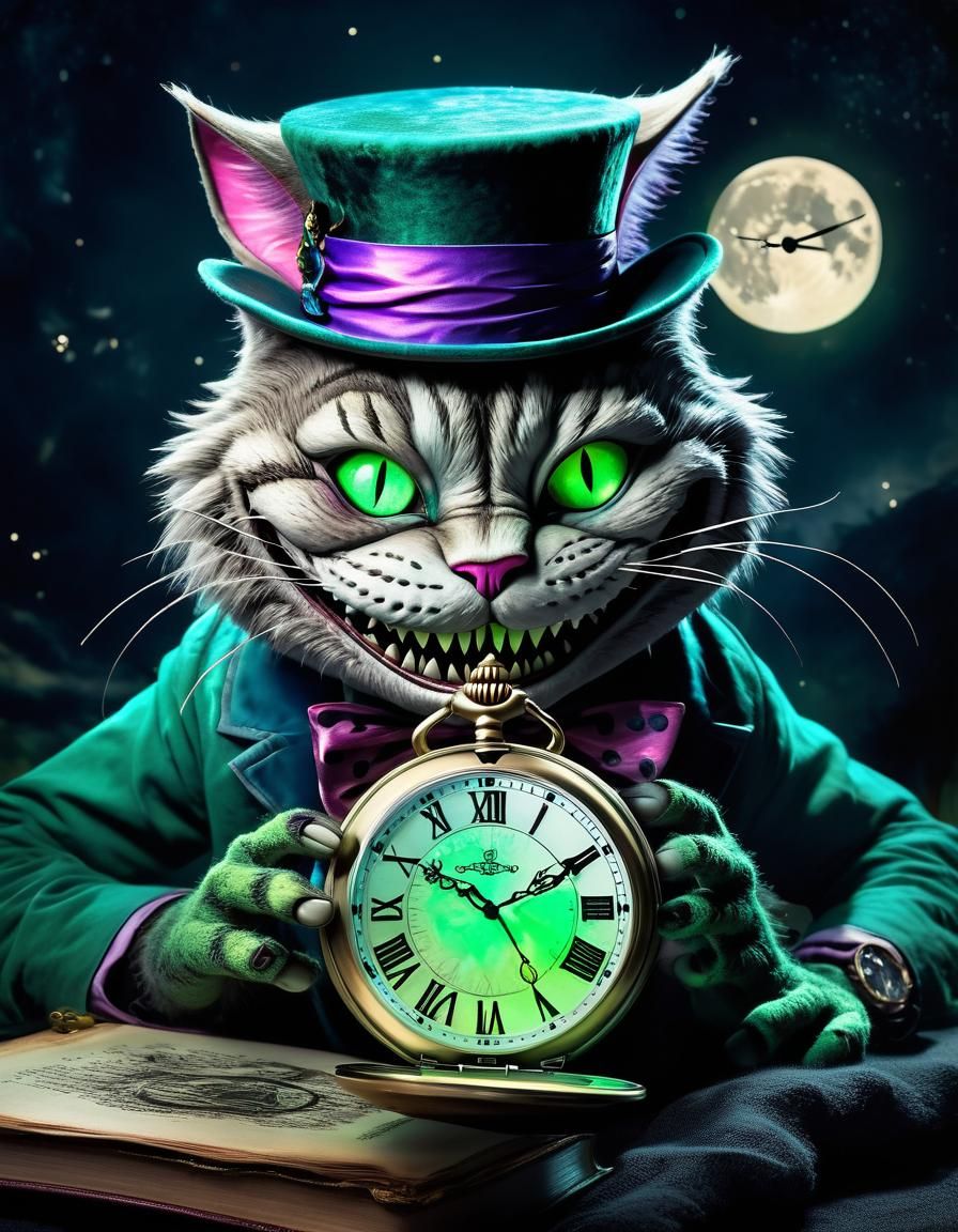 Cheshire Cat in Wonderland: A Fantastical AI Image