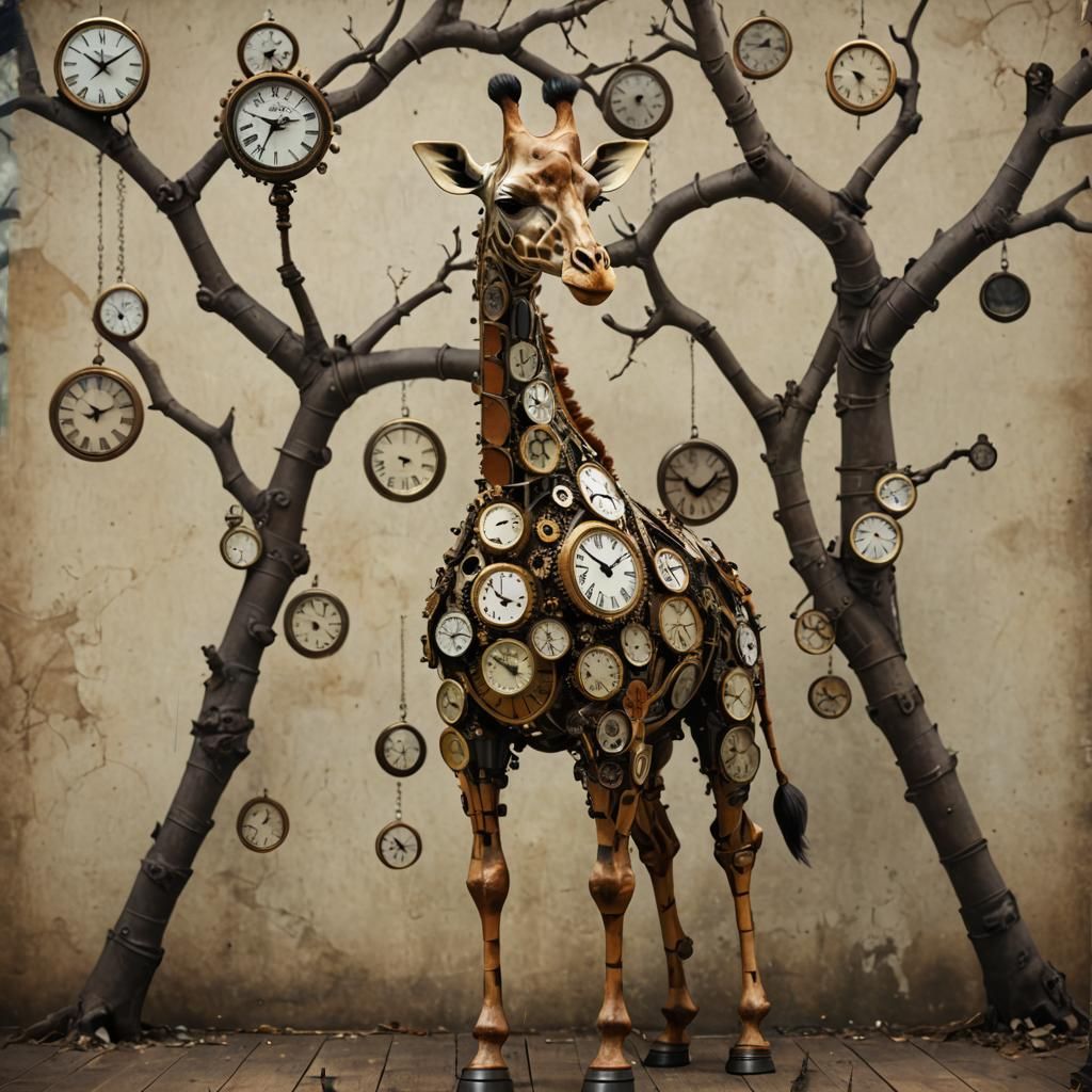 Timeless Giraffe in Clockwork Splendor