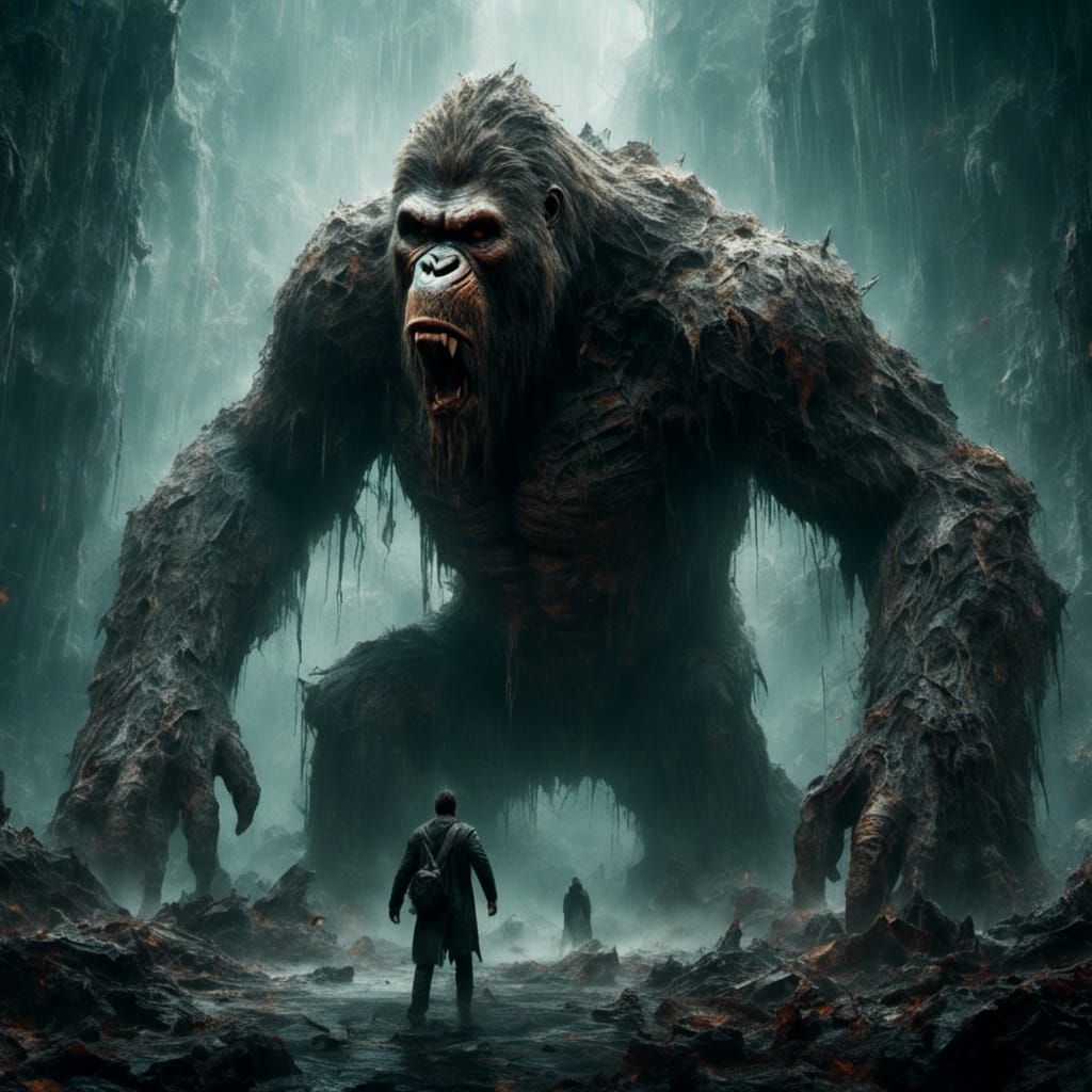 King Kong in Anime Manga Macabre Style