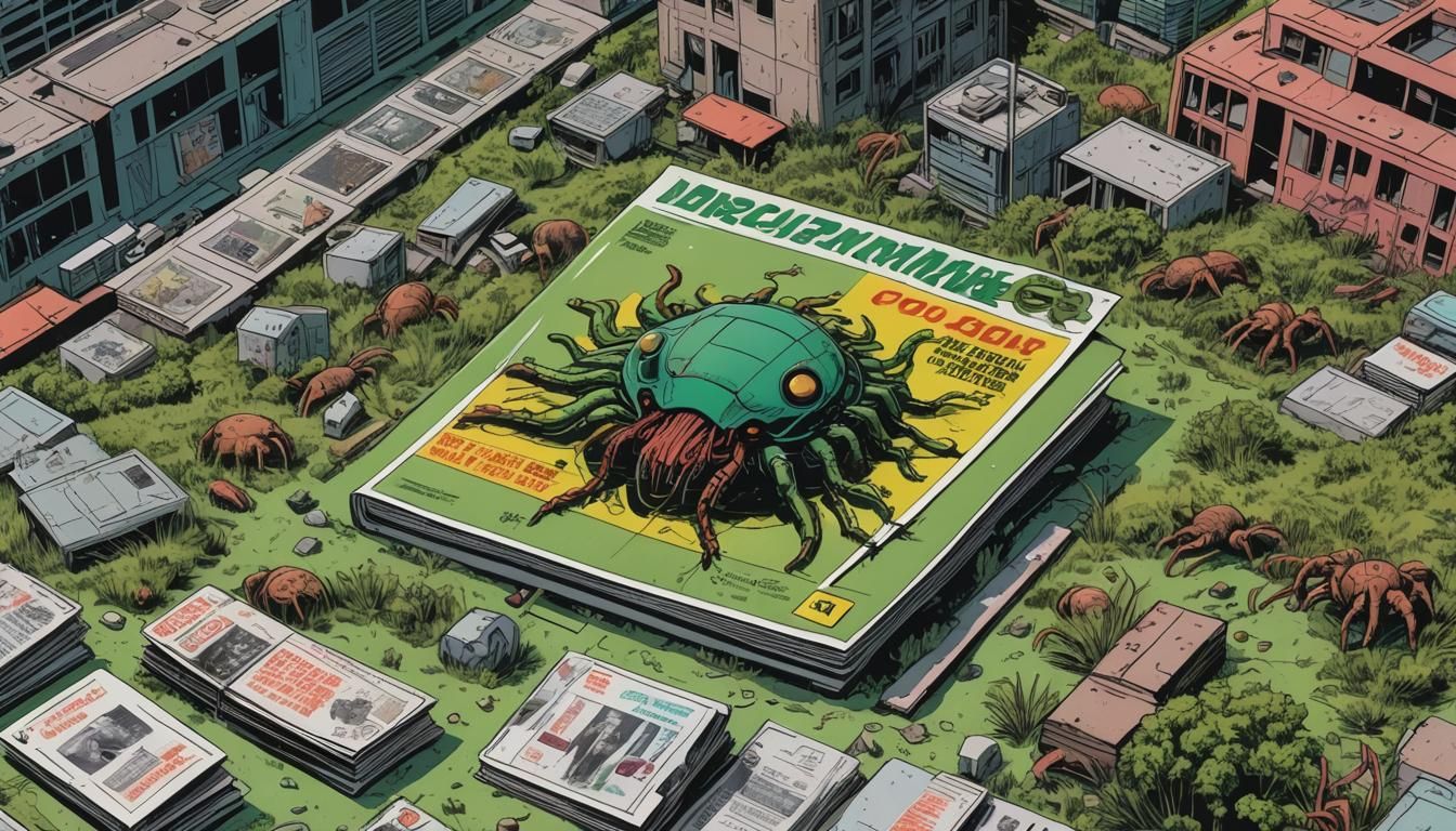 Surreal Martian Landscape in Polish Comic Style