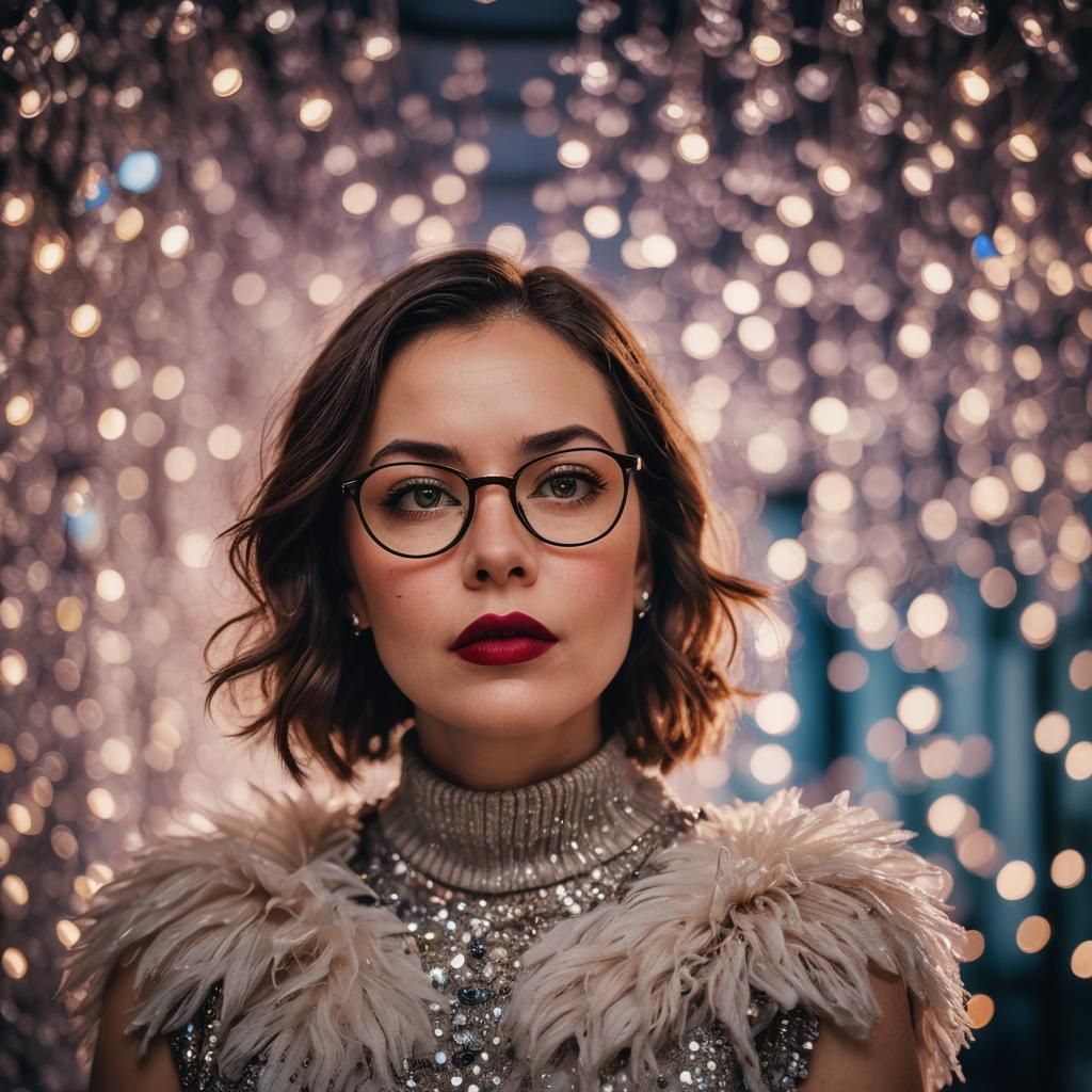 Elegant Woman in Glasses, High-End Portrait Photography