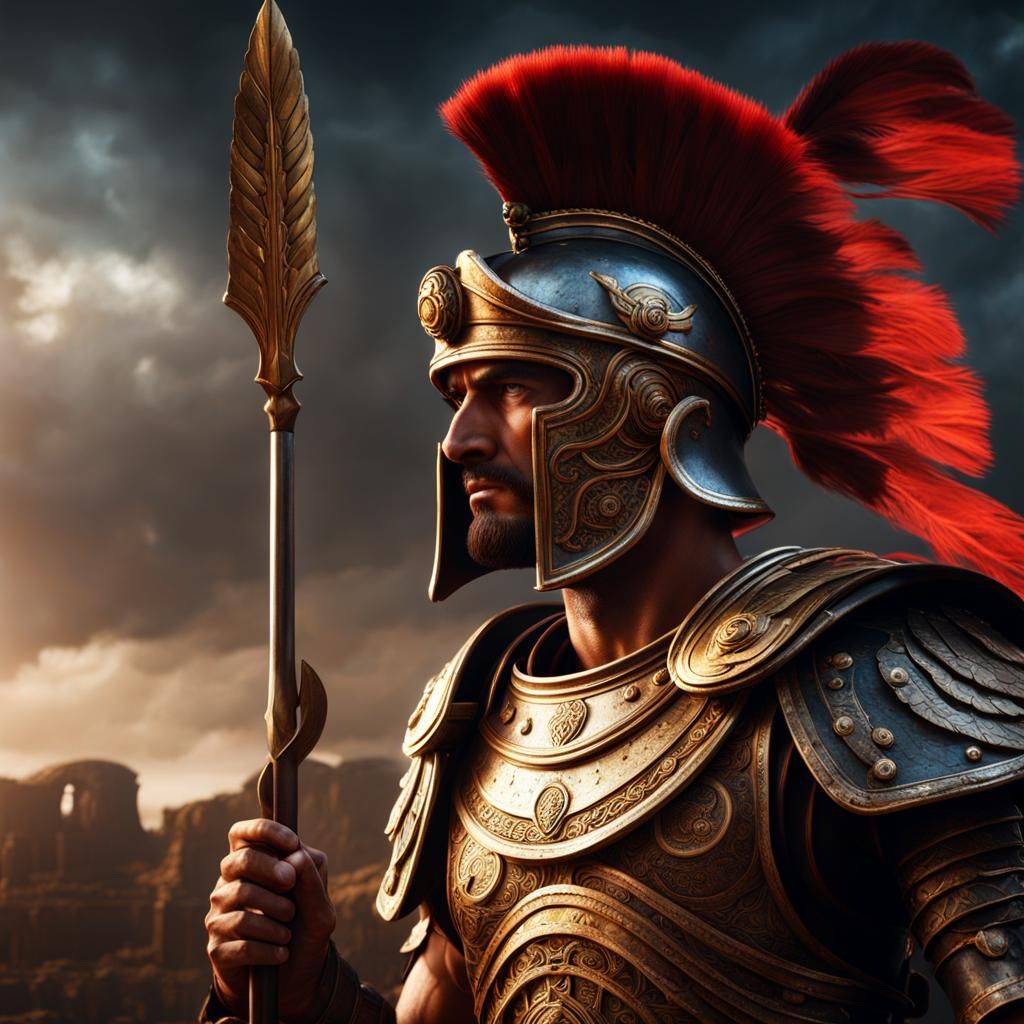 Detailed Ancient Roman Centurion Matte Painting