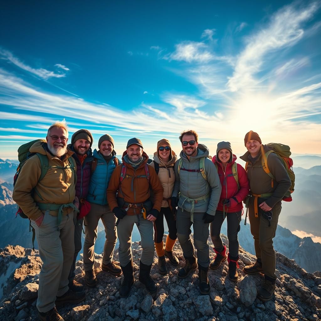 Hikers Celebrate Mountain Summit Victory