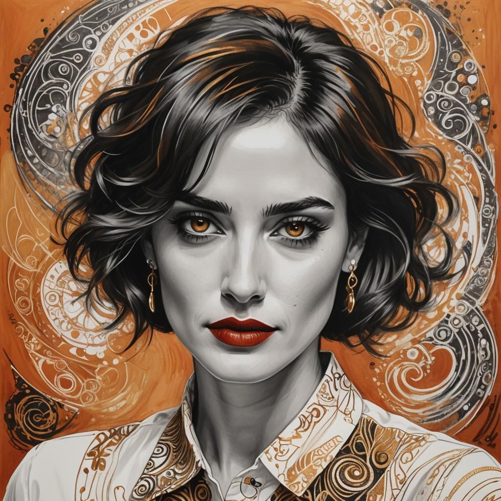 Expressive Charcoal Portrait of a Young Woman