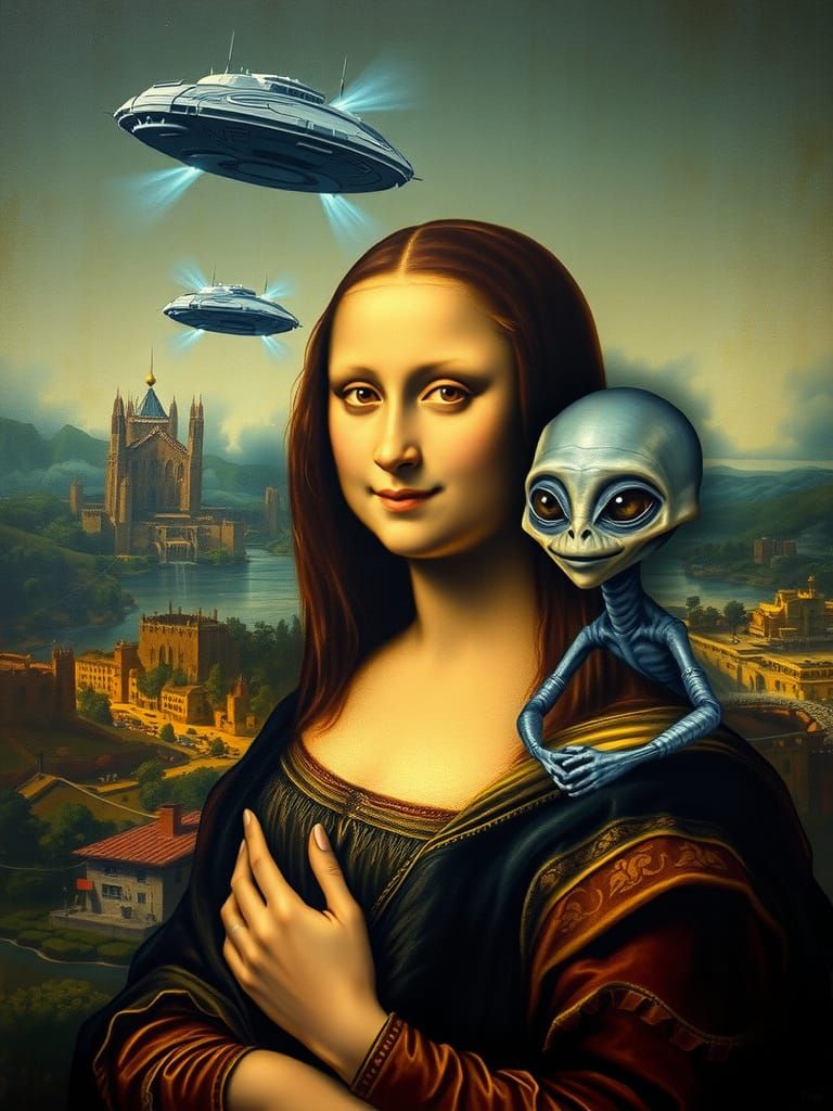Mona Lisa Meets an Alien in a Da Vinci-Inspired Masterpiece