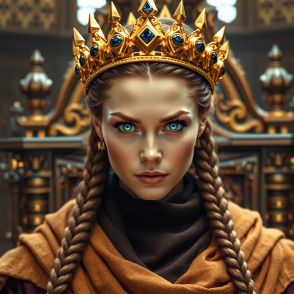 Medieval Queen in Throne Room