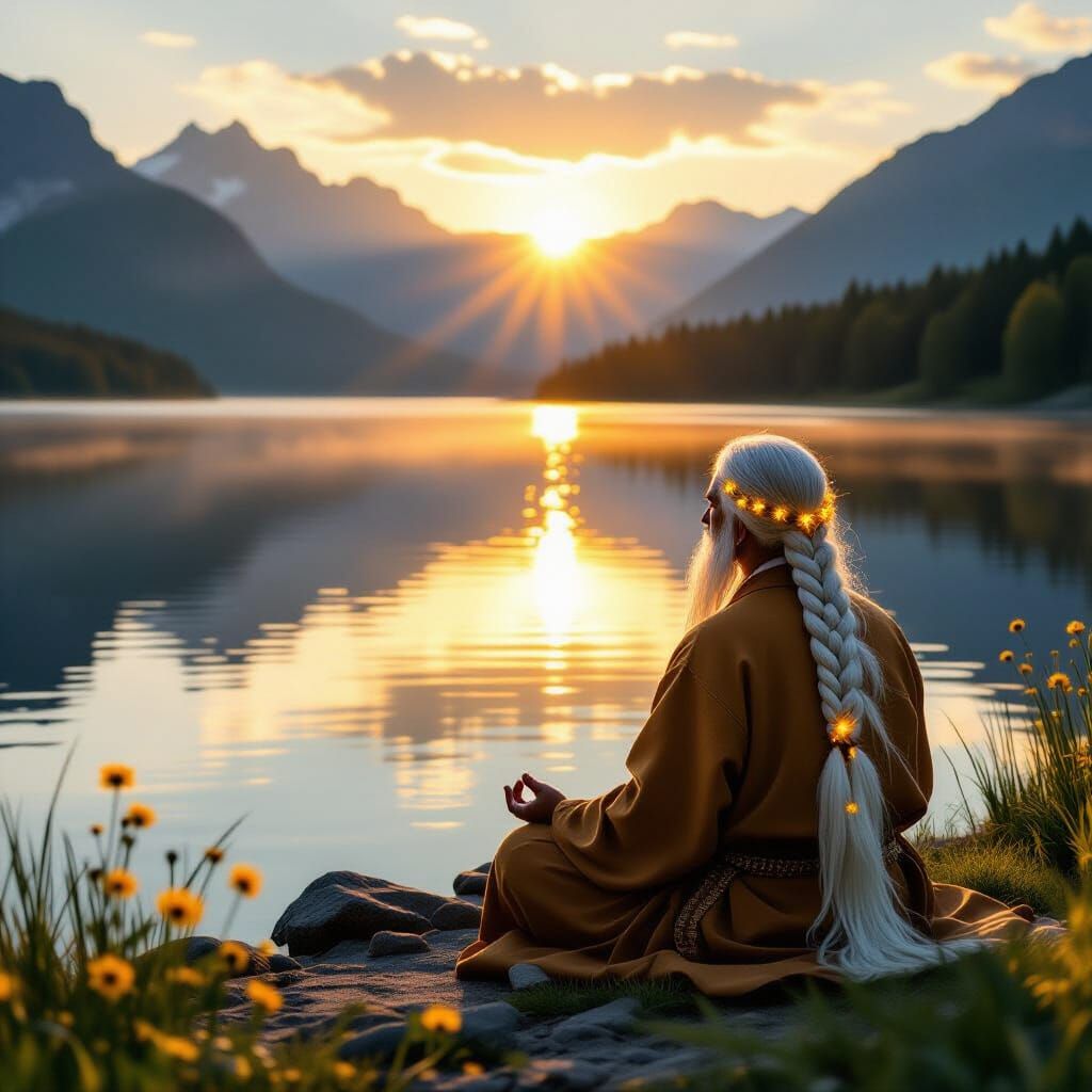 Mountain Lake Sunrise: An Impressionist Meditation