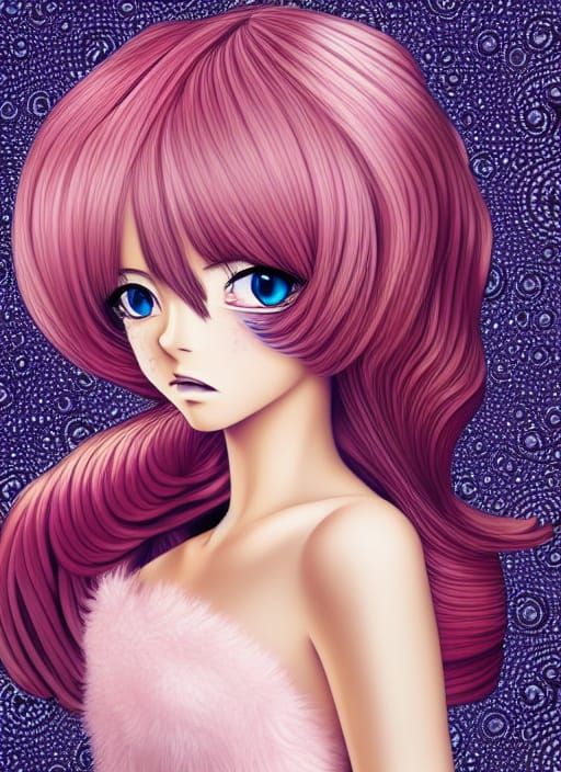 Anime Woman Portrait in Hyperreal Digital Art Style