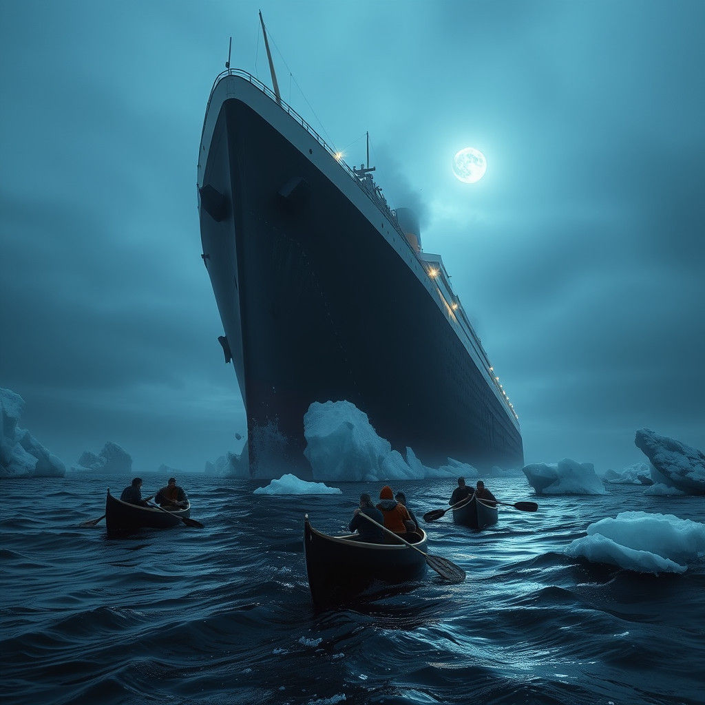 Titanic's Final Moments: A Hyper-Realistic Photograph