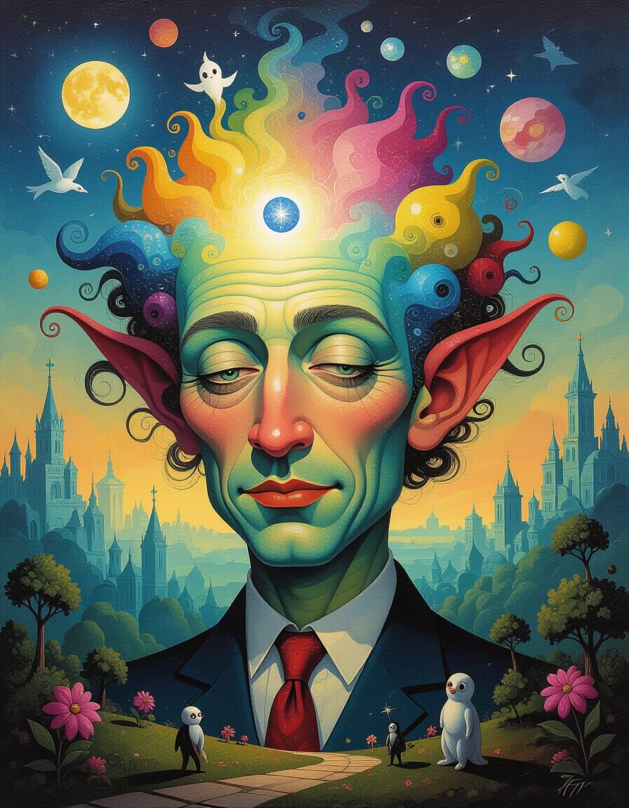 Surreal Oil Painting of Fantastical Entity