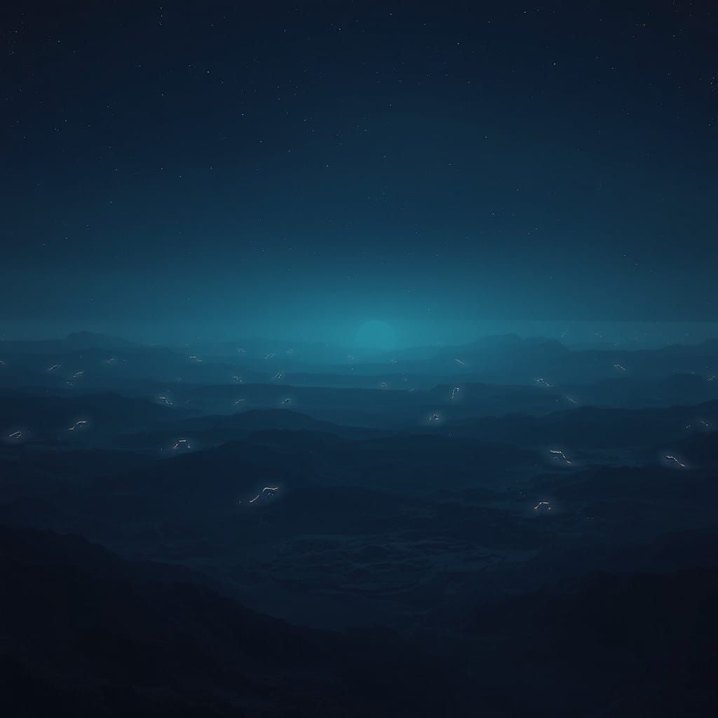 Surreal Void Landscape in Dark, Ethereal Colors