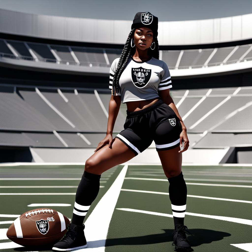 Raiders Fan in 3D on Football Field