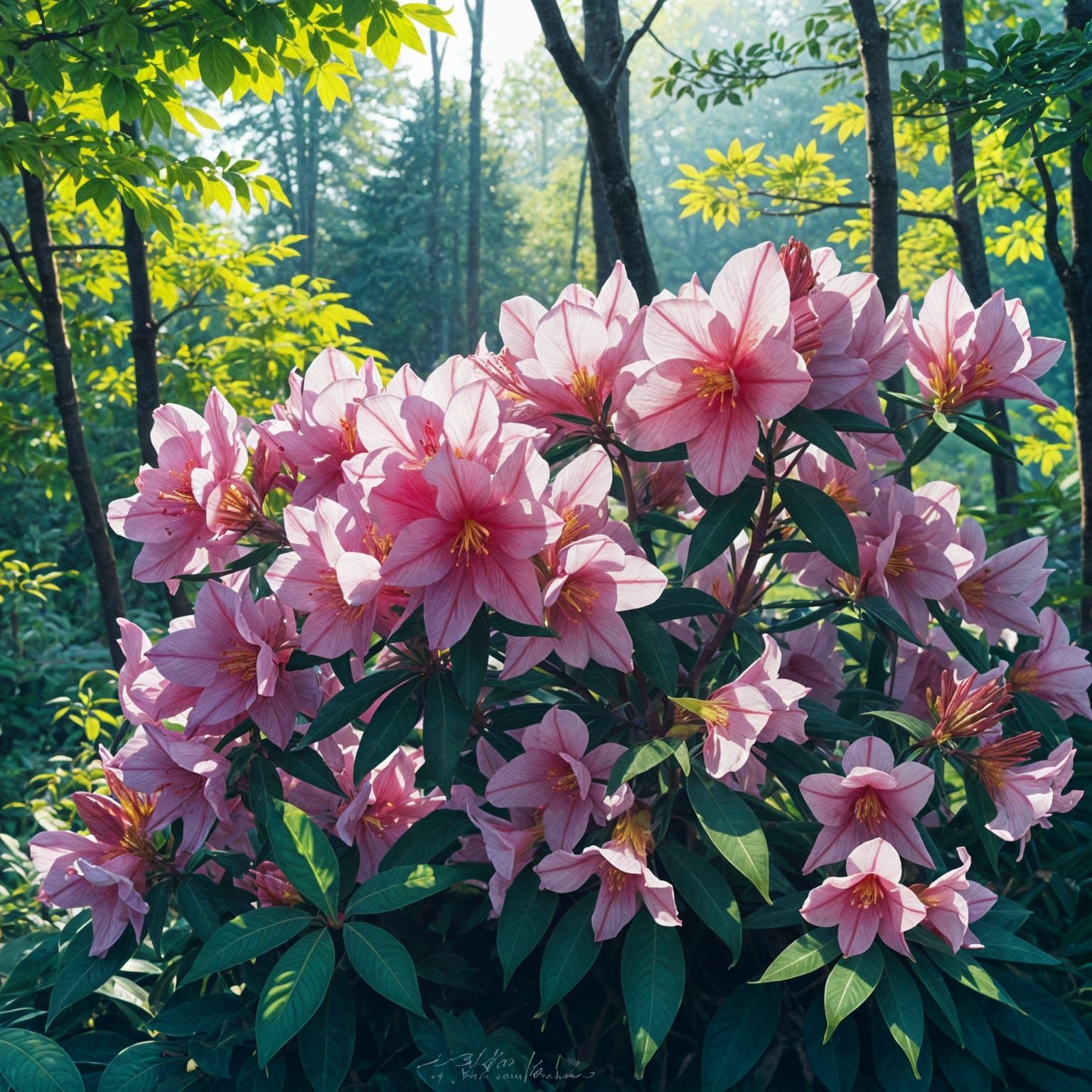 AI Generated Image of a Rhododendron Flower
