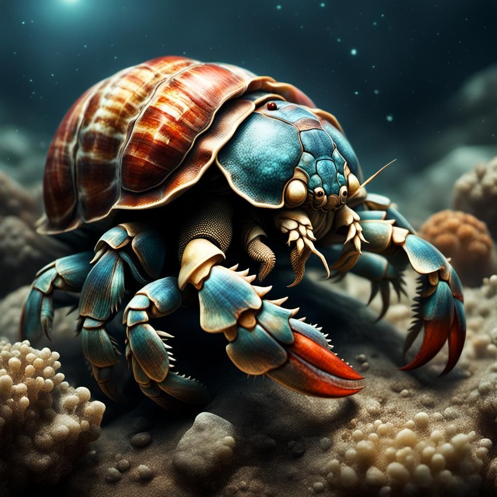Dramatic Hermit Crab Digital Matte Painting
