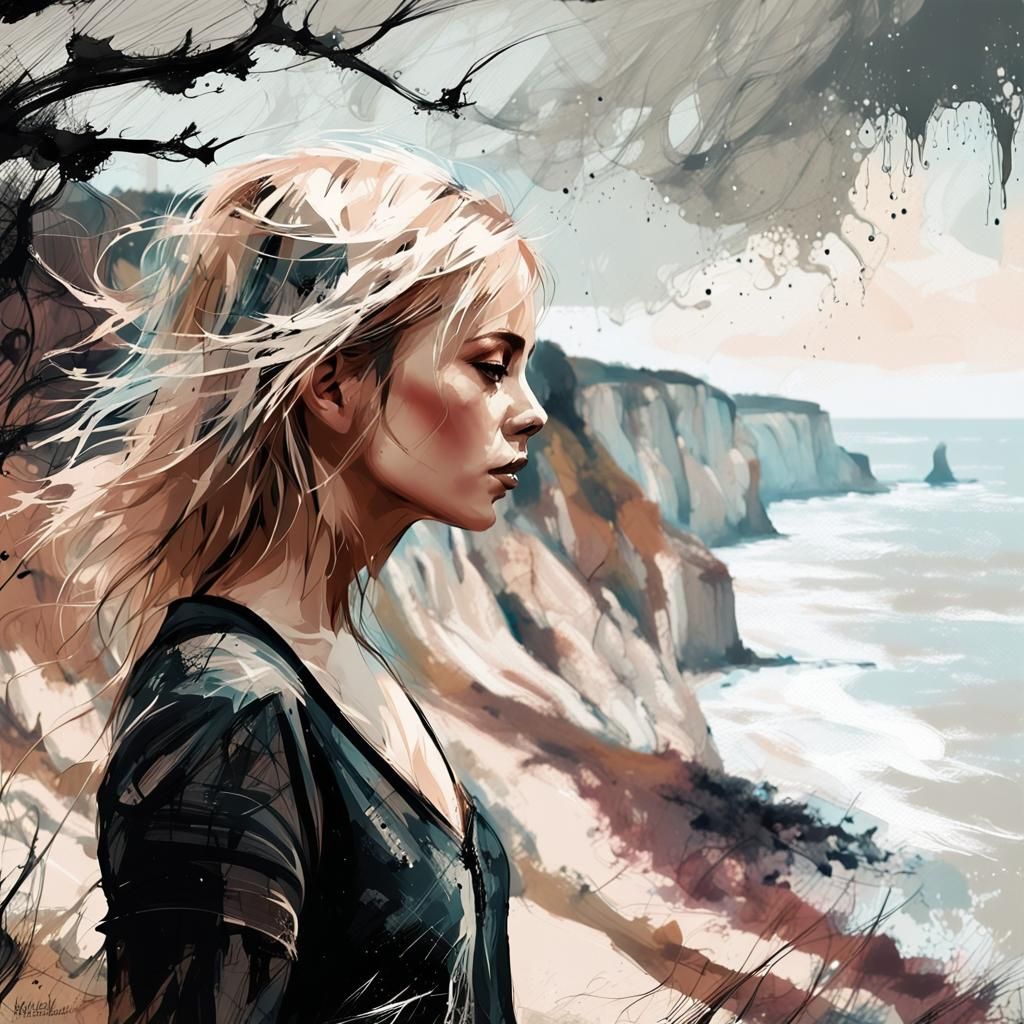 Baltic Beauty in Pastel Ink Drawing