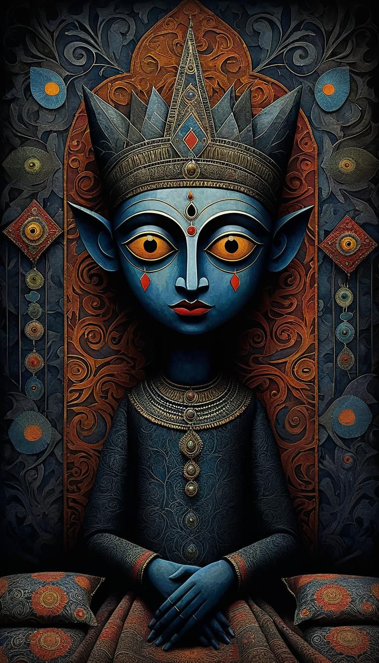 Ethereal Midnight Horror: Mysterious Monster Beside Your Bed