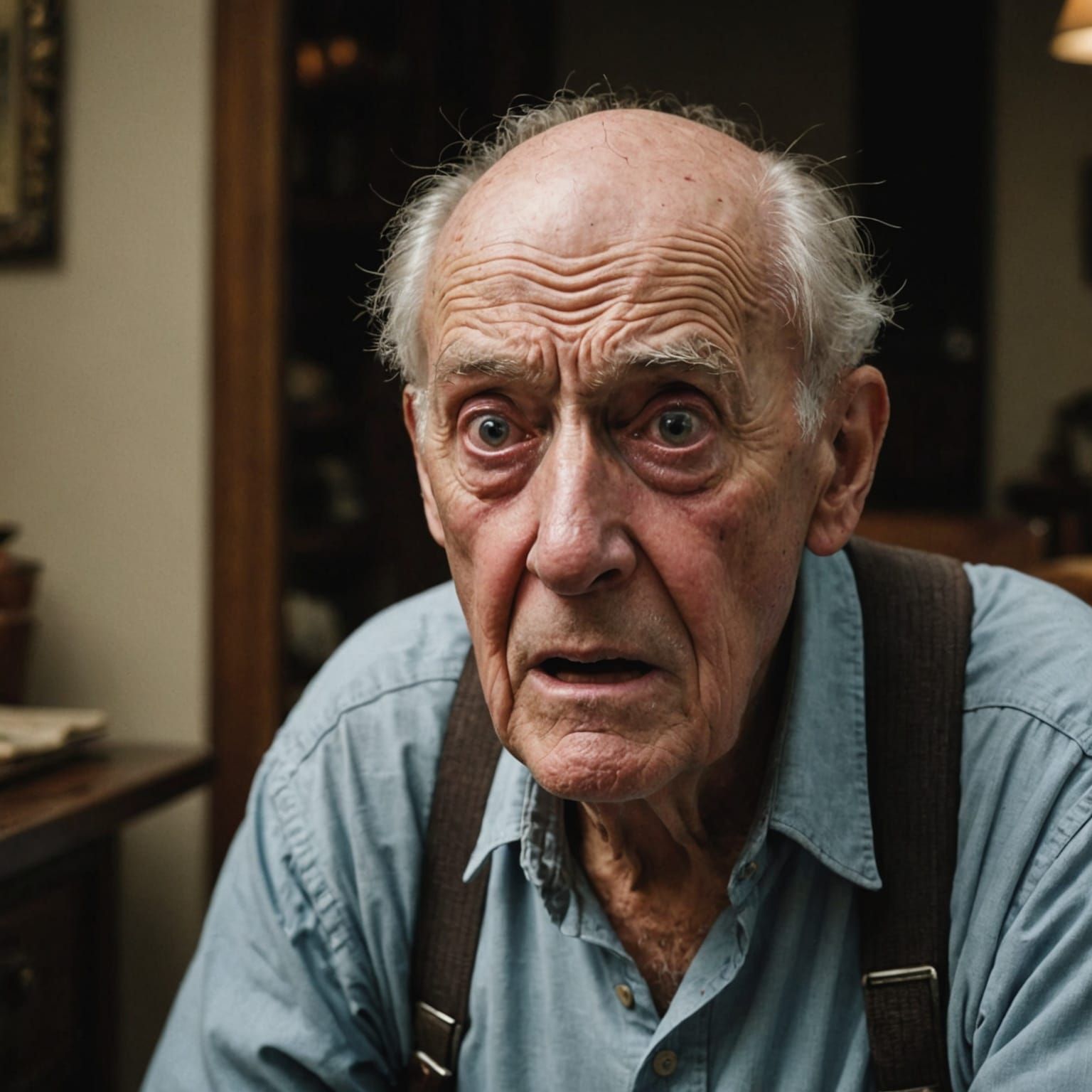 Elderly Man in State of Panic