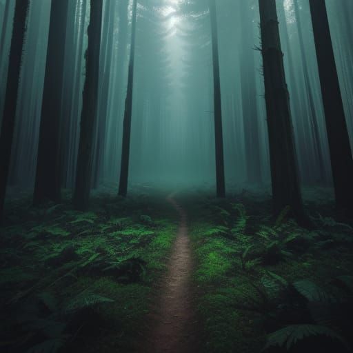 Lost in a Haunted Dark Fantasy Forest