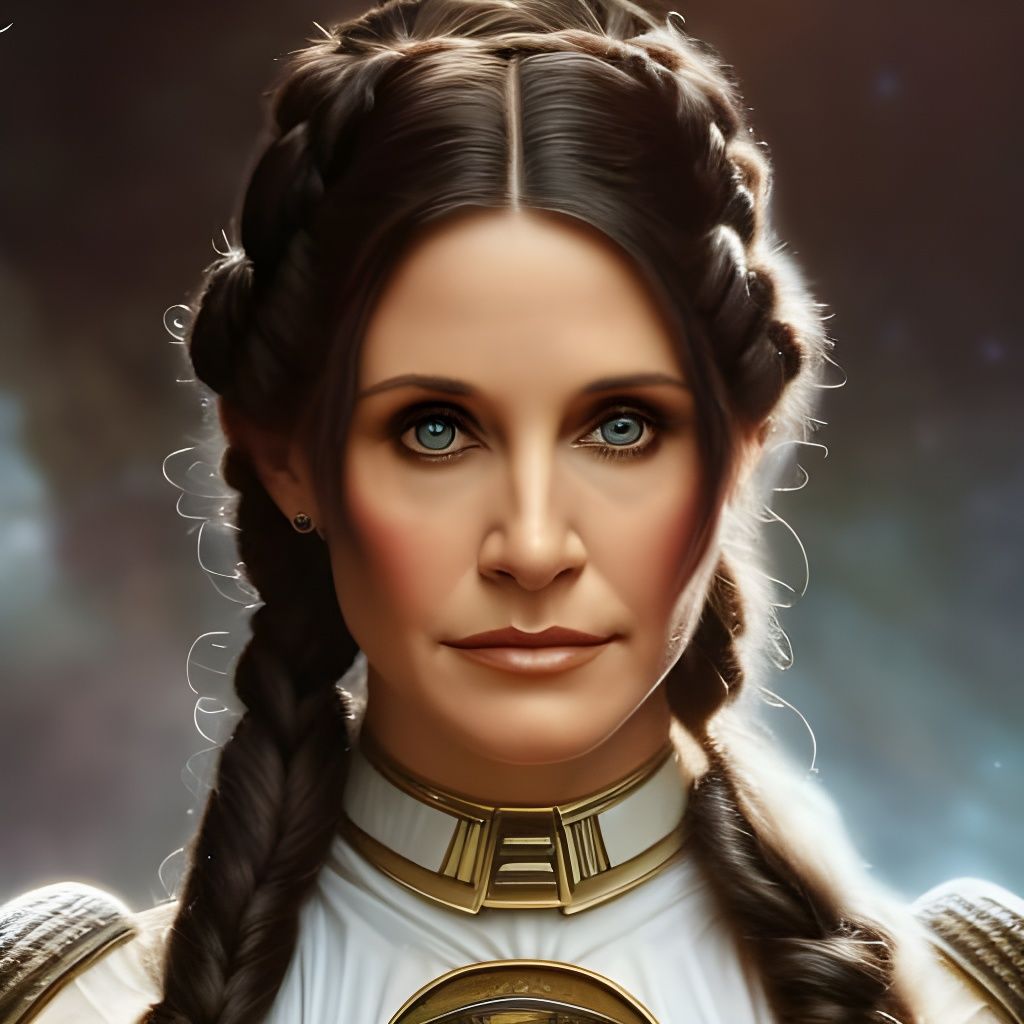 Courtney Cox as Princess Leia in Rococo Style
