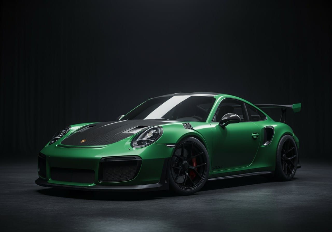 Menacing Porsche GT2 RS in Dark Metallic Green