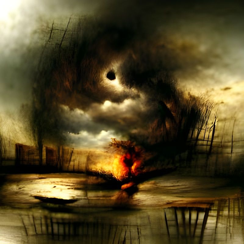 Apocalyptic End of Days in Chiaroscuro Style