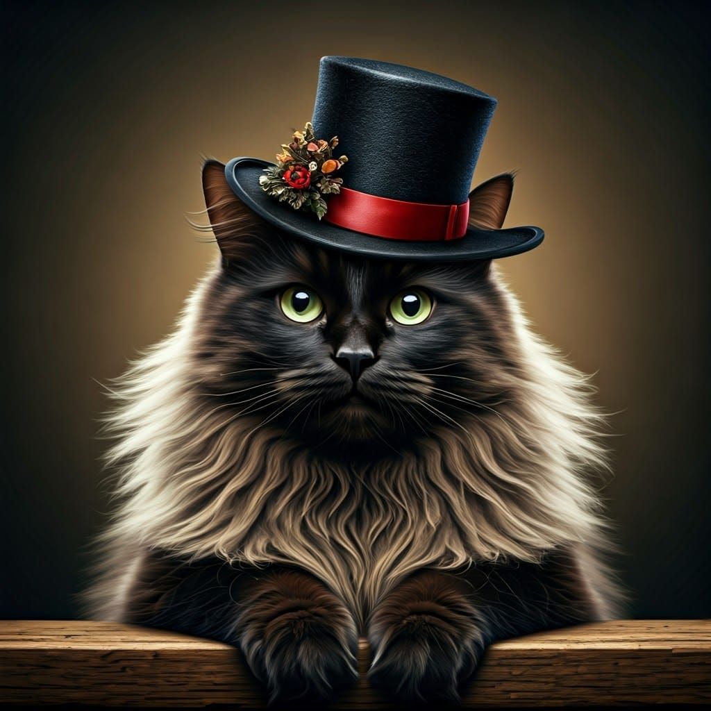 Elegant Feline in Top Hat