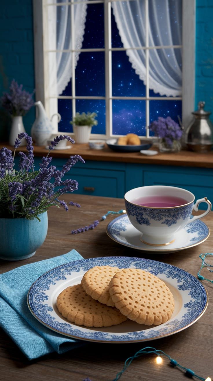 Warm Shortbread Cookies in Vintage Kitchen Setting