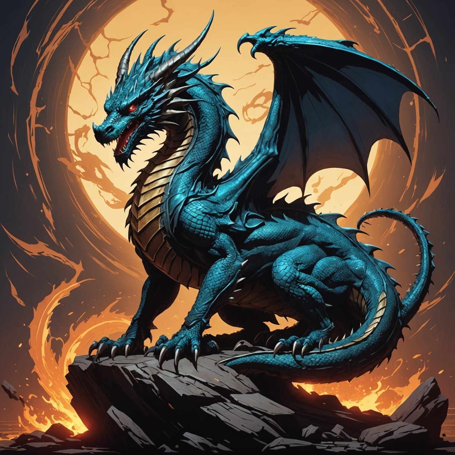 Dragon Forms Letters in Anime Style