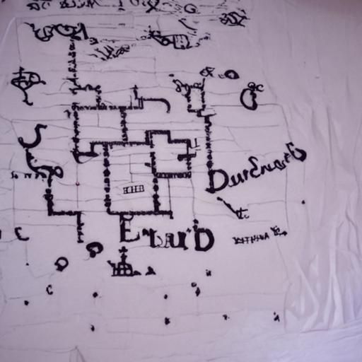 Dungeon Map in Black and White Vector Graphics