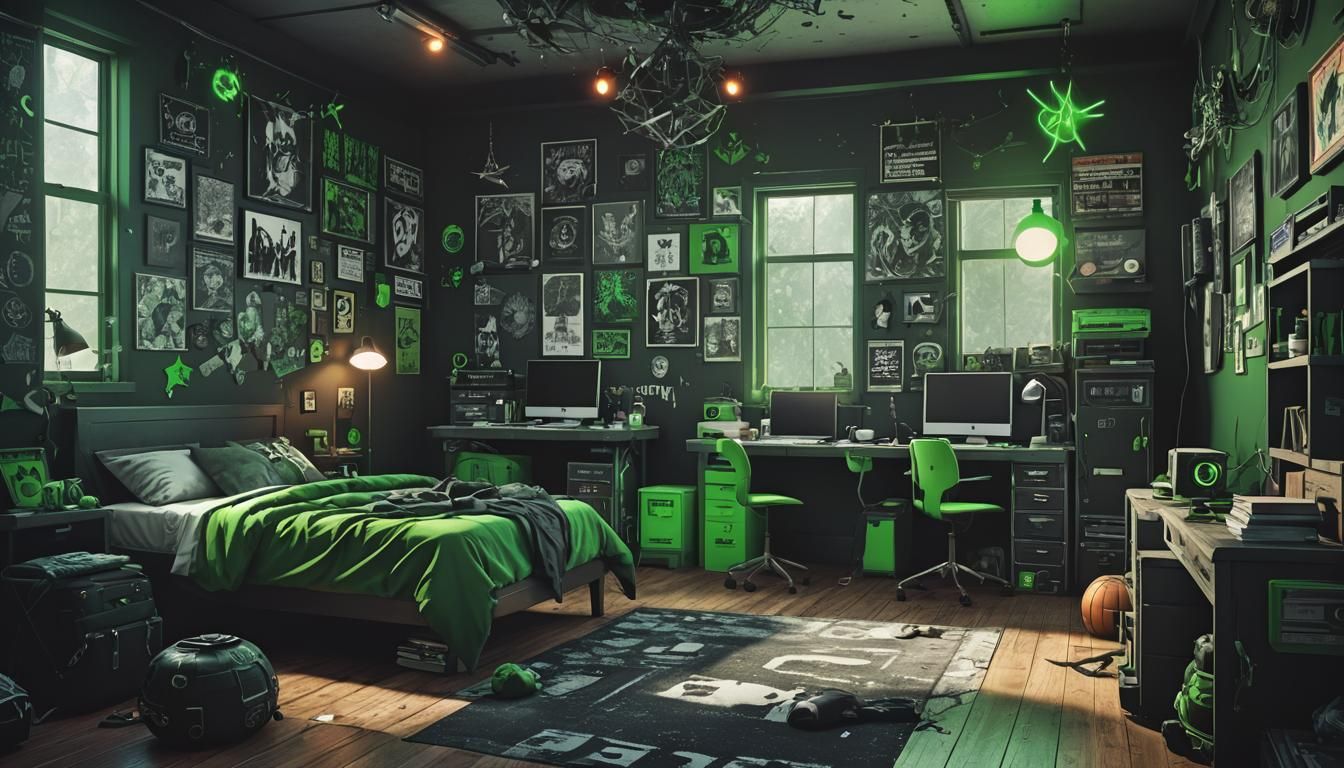 Emo Punk Teen Room in Detailed Matte Painting