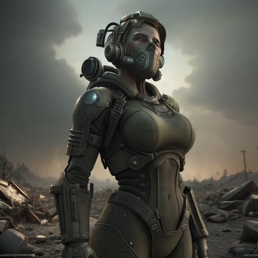 Epic Fallout Scene in 3D Game Cinematic Style