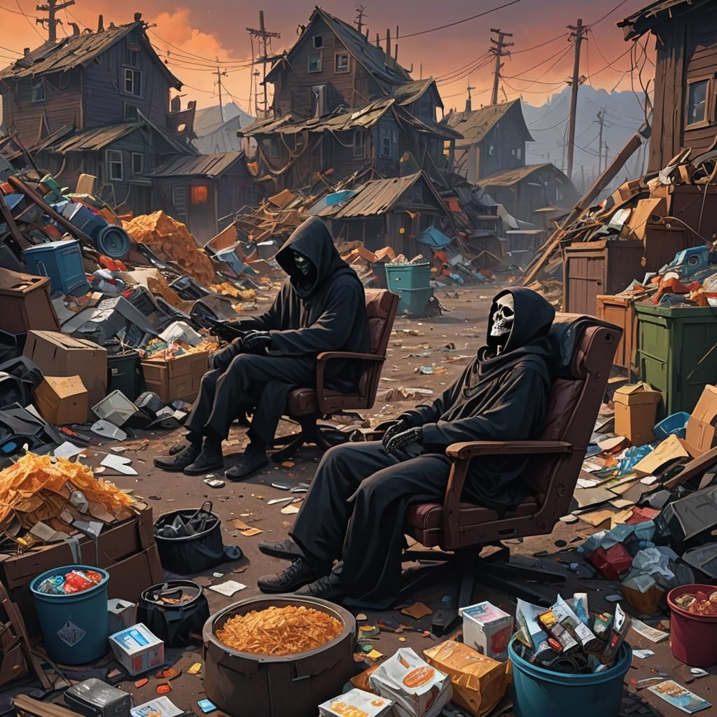 Grim Reaper Looms Over Gamers: Dark Fantasy Art