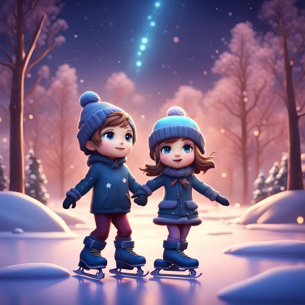 Chibi Style Ice Skating